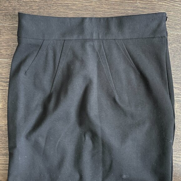 Diane Von Furstenberg Black Cougarette Midi Skirt w/Kick Flap-Size 6 - Picture 4 of 10